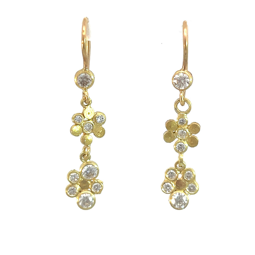 Little diamond cluster dangle earrings