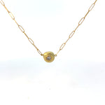 18k pebble necklace with cz