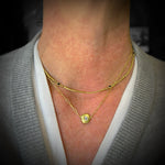 18k pebble necklace with cz