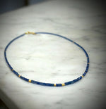 Sapphire and 18k bead necklace