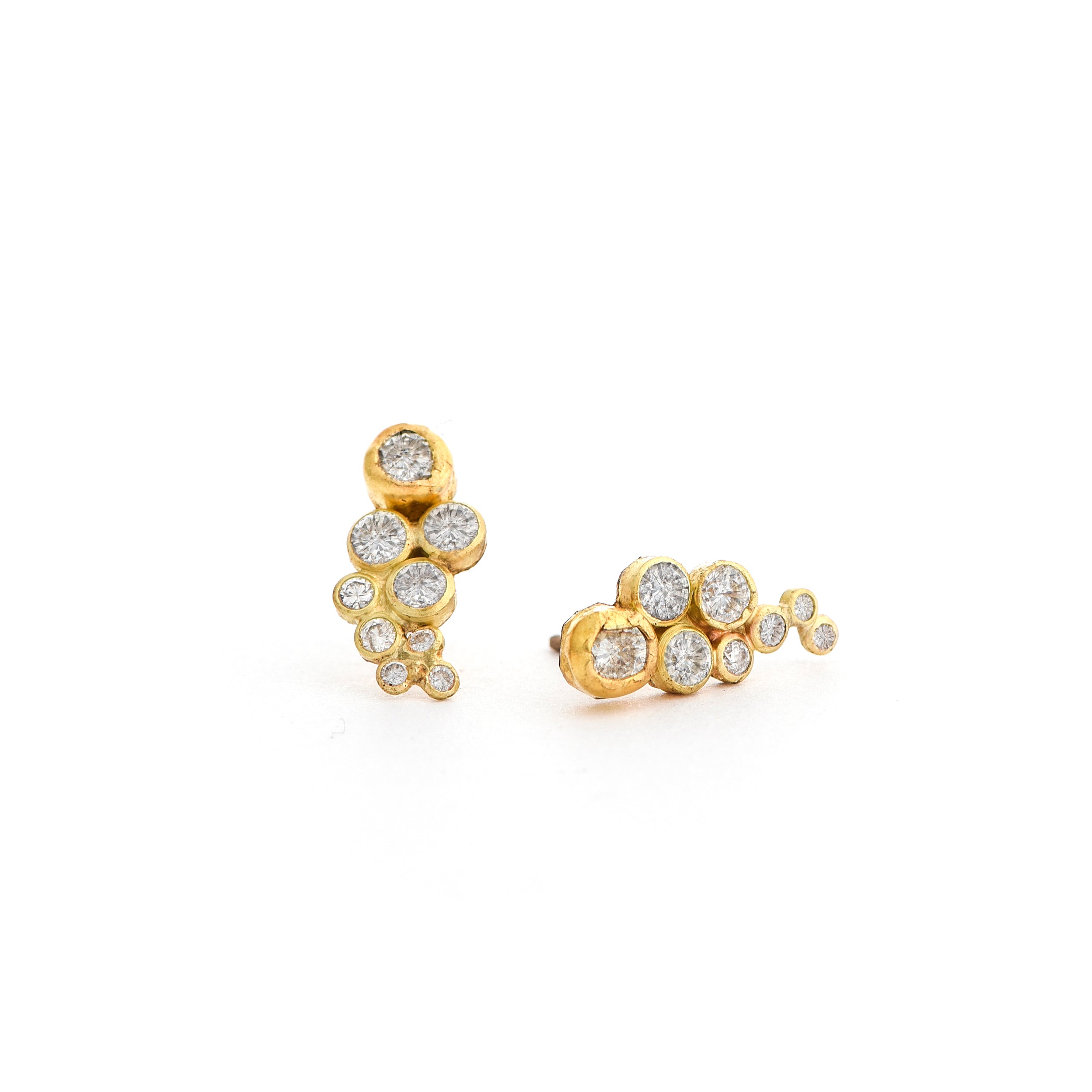 Diamond cluster stud earrings